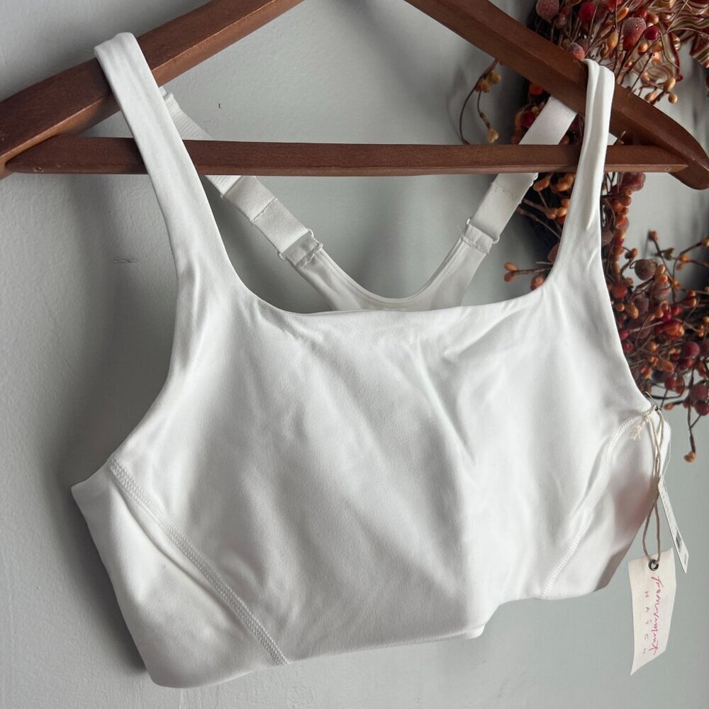 Free People Movement HATCH SMALL Never Better Square Neck Maternity Bra White - Picture 2 of 6